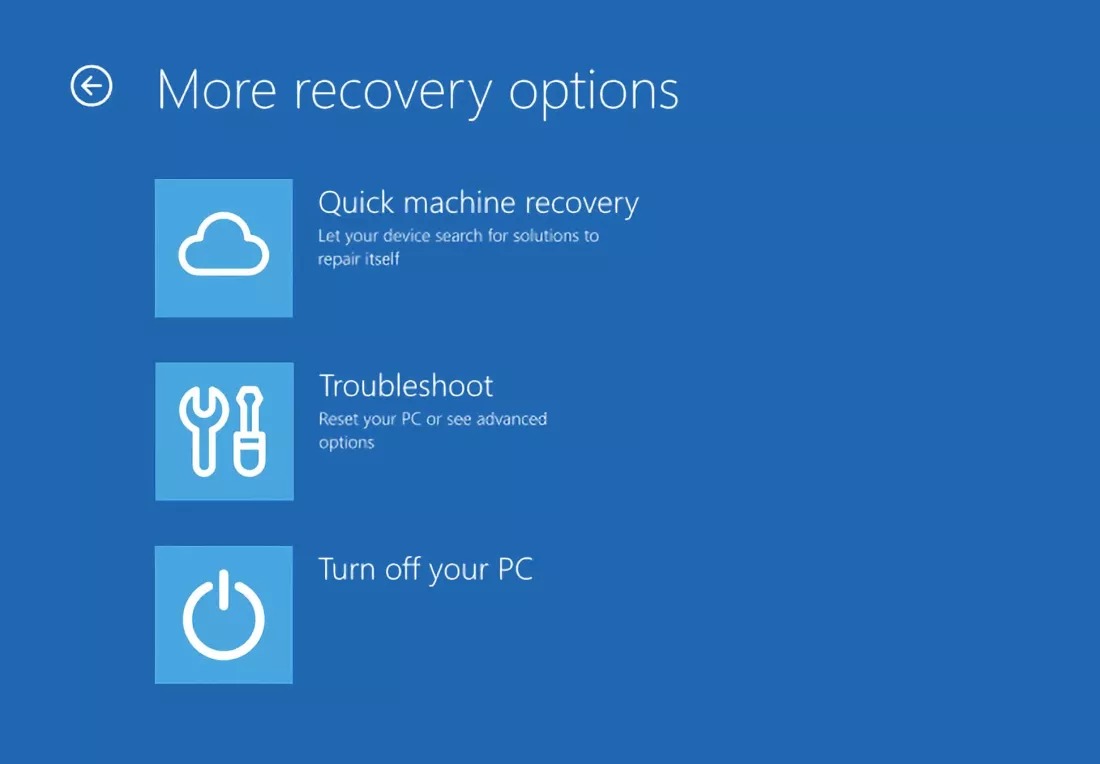 Windows 11 hızlı kurtarma özelliği